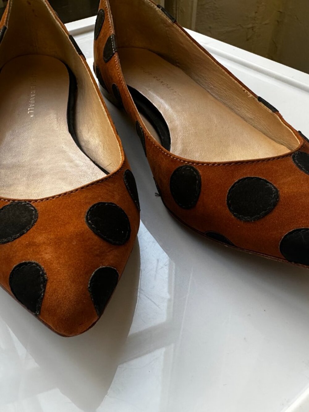 Loeffler Randall Polka Dot Suede Ballet Flats sz 9 - Picture 2 of 4